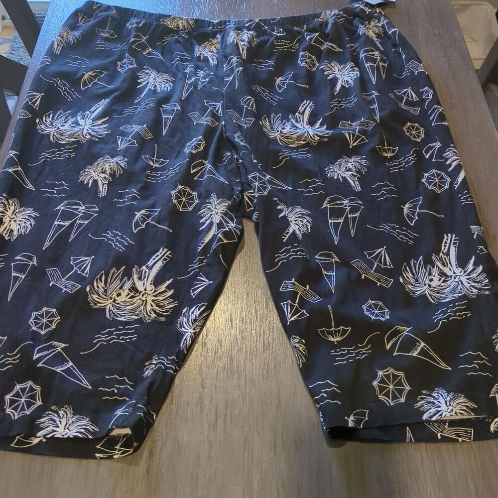 Capri/Crop Pants Liz & Me Tropical Floral Elastic Waist 3XLWP 26/28